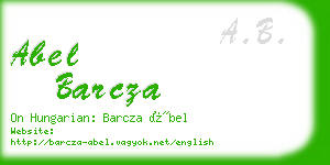 abel barcza business card